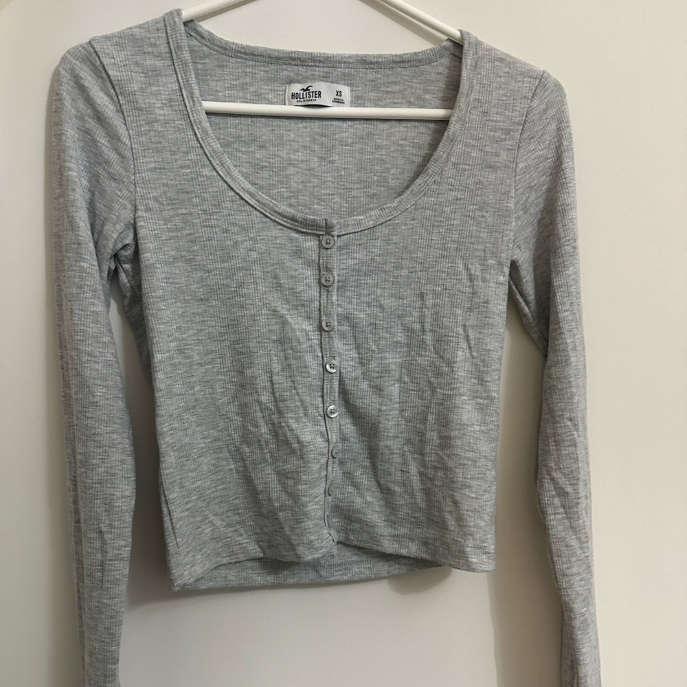Hollister Grey Long Sleeve Top